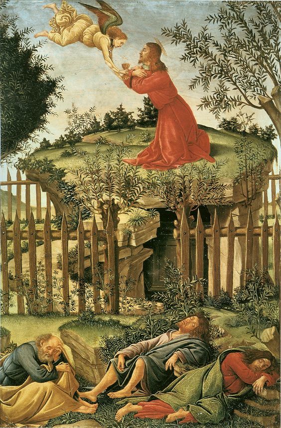 Modlitba na Olivové hoře Botticelli 1