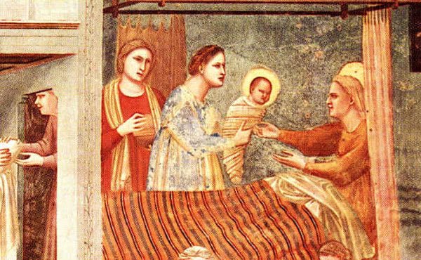 fresco de la natividad de la virgen maria
