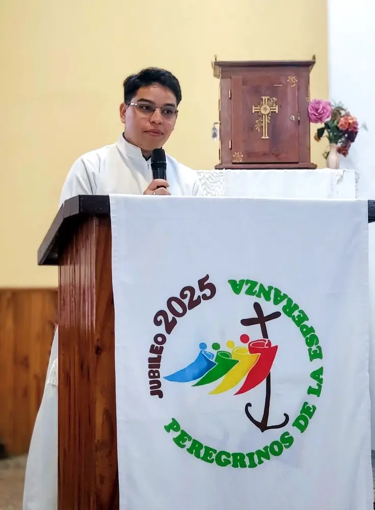 Nicolás Duarte, seminarista, visita del papa León Argentina
